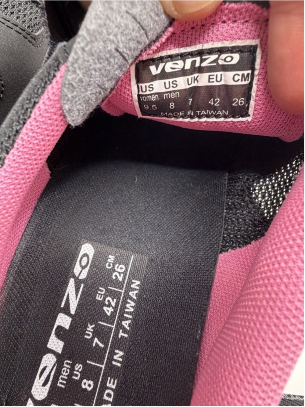 Venzo MX Cycling Bicycle Bike Shoes Strap Black Pink Womens Size 8 Mens 9.5 - Picture 6 of 9